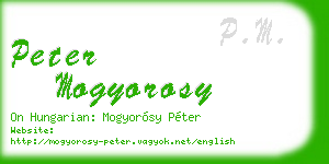 peter mogyorosy business card