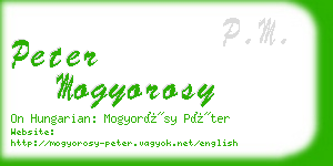 peter mogyorosy business card